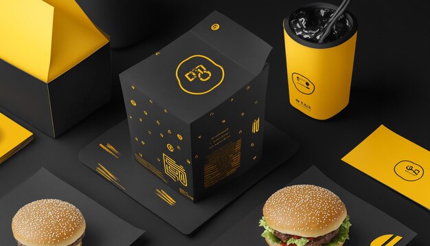 black box with yellow black box with hamburger it black box with yellow logo it 875765 5300